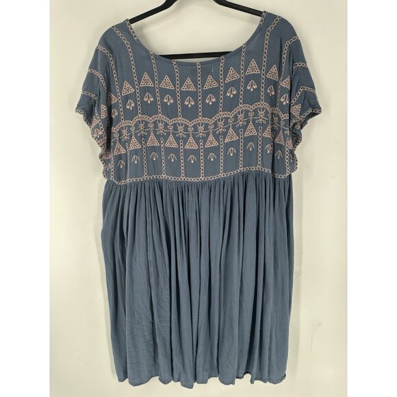 Natural Life V Neck Mini Dress Embroidered Womens L READ - Picture 5 of 7